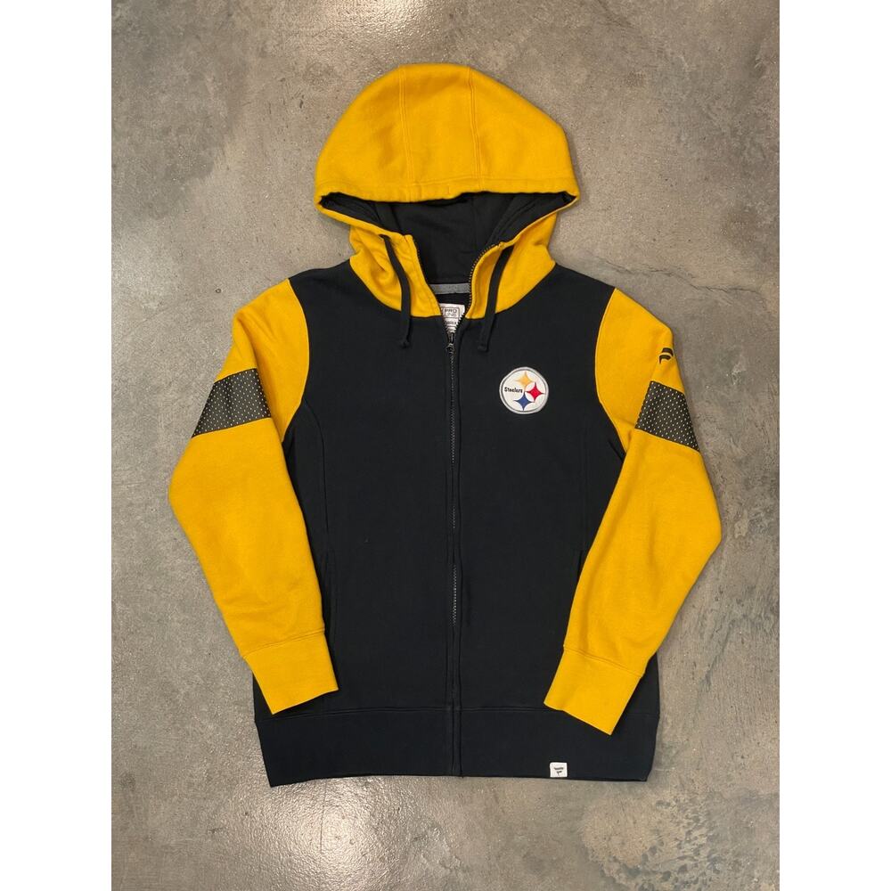 NFL Pro Line Steelers Jacket Womens S Black Yellow Full Zip Embroidered Logo